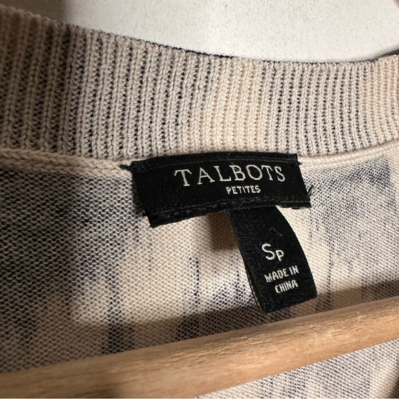 Talbots | Blue Patterned Button Down Cardigan Sweater Size Small Petite - Picture 5 of 6